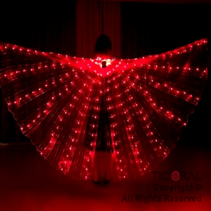 ALAS LED CAPA LUMINOSA ROJA 145 CM X 300 CM X 210 LEDS (PILAS NO INCLUIDAS)